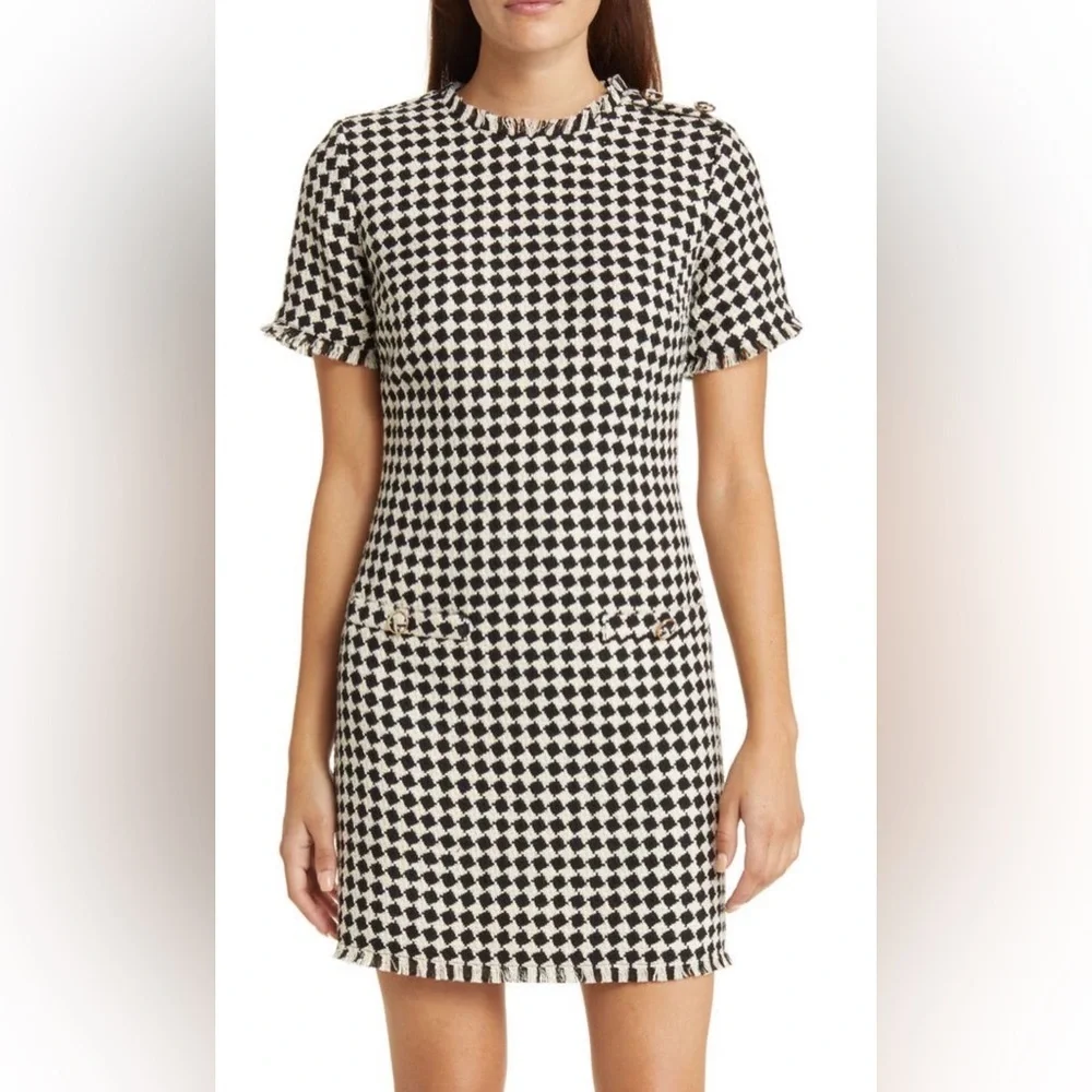 ZOE AND CLAIRE
Tweed Sheath Minidress In Black Multi - Picture 1 of 4